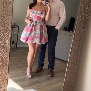 Floral bubble mini dress